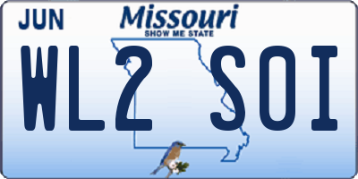 MO license plate WL2S0I