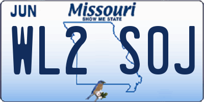 MO license plate WL2S0J