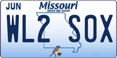 MO license plate WL2S0X