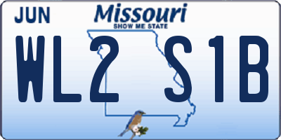 MO license plate WL2S1B