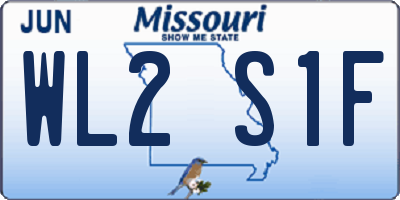 MO license plate WL2S1F