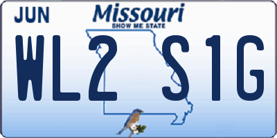 MO license plate WL2S1G