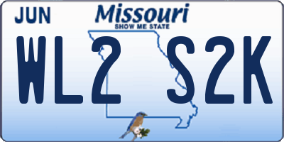 MO license plate WL2S2K