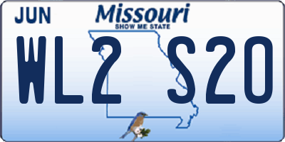 MO license plate WL2S2O
