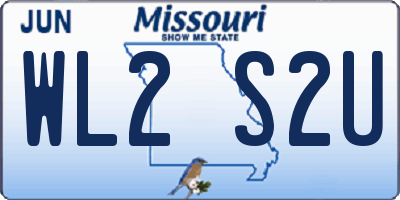 MO license plate WL2S2U
