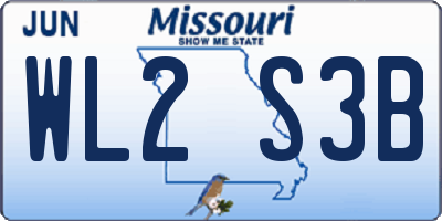 MO license plate WL2S3B