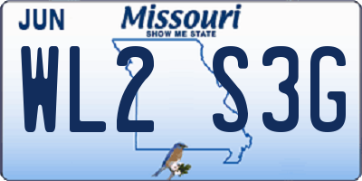 MO license plate WL2S3G