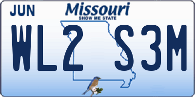 MO license plate WL2S3M