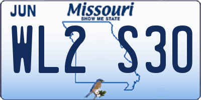 MO license plate WL2S3O