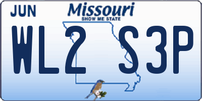 MO license plate WL2S3P