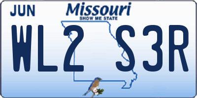 MO license plate WL2S3R