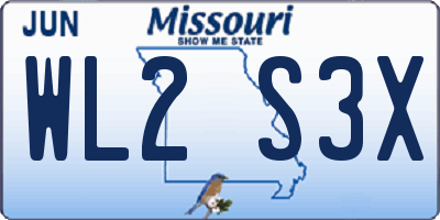 MO license plate WL2S3X
