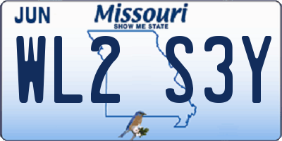 MO license plate WL2S3Y