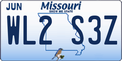 MO license plate WL2S3Z