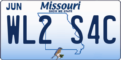 MO license plate WL2S4C