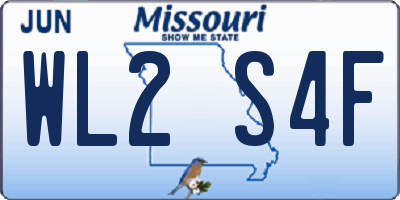 MO license plate WL2S4F