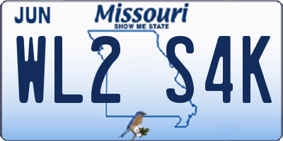 MO license plate WL2S4K