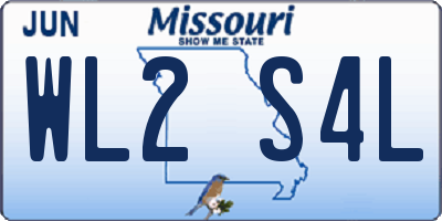 MO license plate WL2S4L