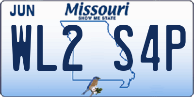 MO license plate WL2S4P