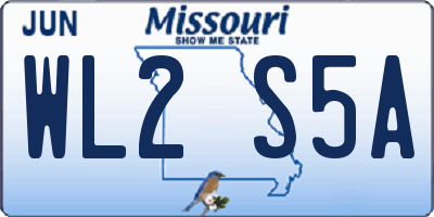 MO license plate WL2S5A