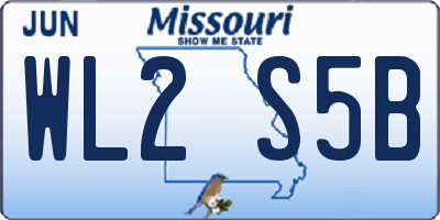 MO license plate WL2S5B