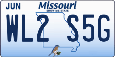MO license plate WL2S5G