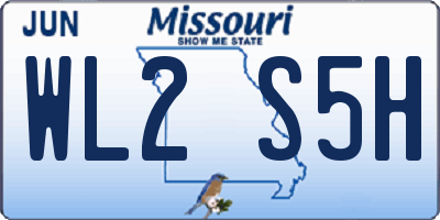 MO license plate WL2S5H