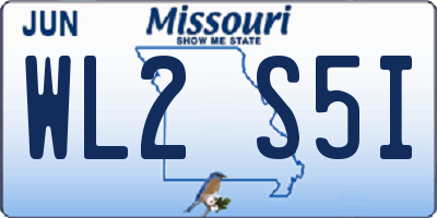 MO license plate WL2S5I