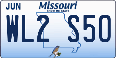 MO license plate WL2S5O