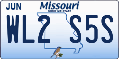 MO license plate WL2S5S