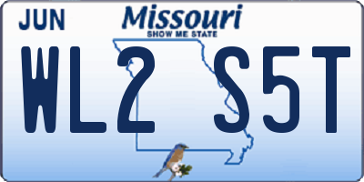 MO license plate WL2S5T