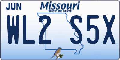 MO license plate WL2S5X