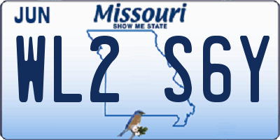MO license plate WL2S6Y