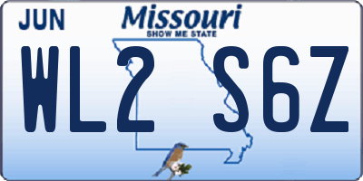 MO license plate WL2S6Z