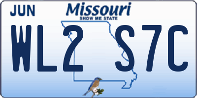 MO license plate WL2S7C