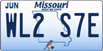 MO license plate WL2S7E