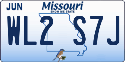 MO license plate WL2S7J