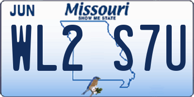 MO license plate WL2S7U