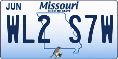 MO license plate WL2S7W