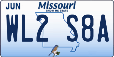 MO license plate WL2S8A