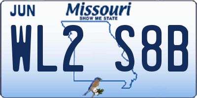 MO license plate WL2S8B