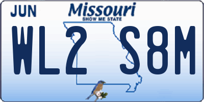 MO license plate WL2S8M