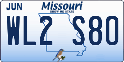 MO license plate WL2S8O