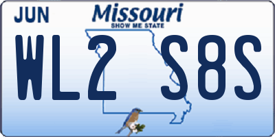 MO license plate WL2S8S