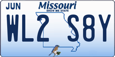 MO license plate WL2S8Y