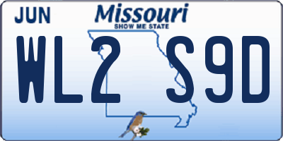 MO license plate WL2S9D