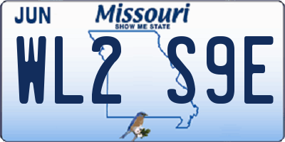 MO license plate WL2S9E
