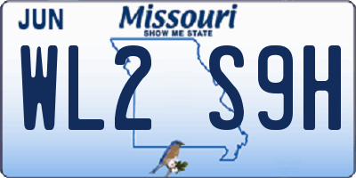 MO license plate WL2S9H