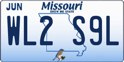 MO license plate WL2S9L