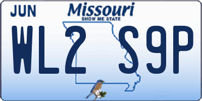 MO license plate WL2S9P